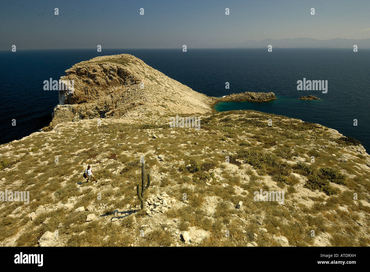 Hiking in the Midriff Islands Sea of Cortez Mexico Stock Photo
