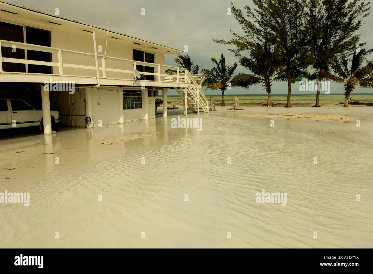 Coastal flooding Bimini Stock Photo