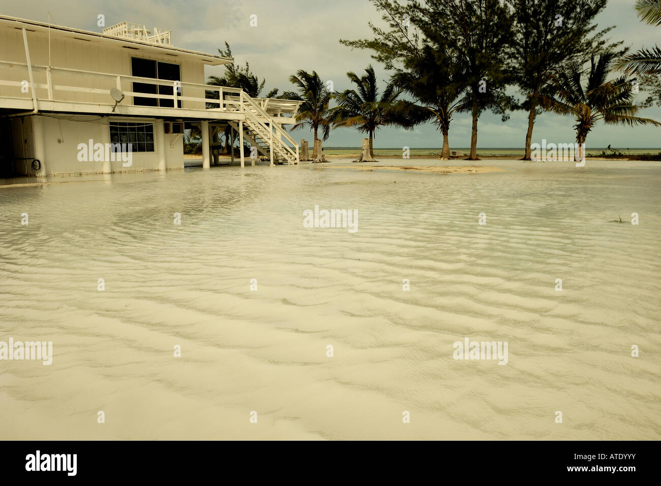 Coastal flooding Bimini Stock Photo