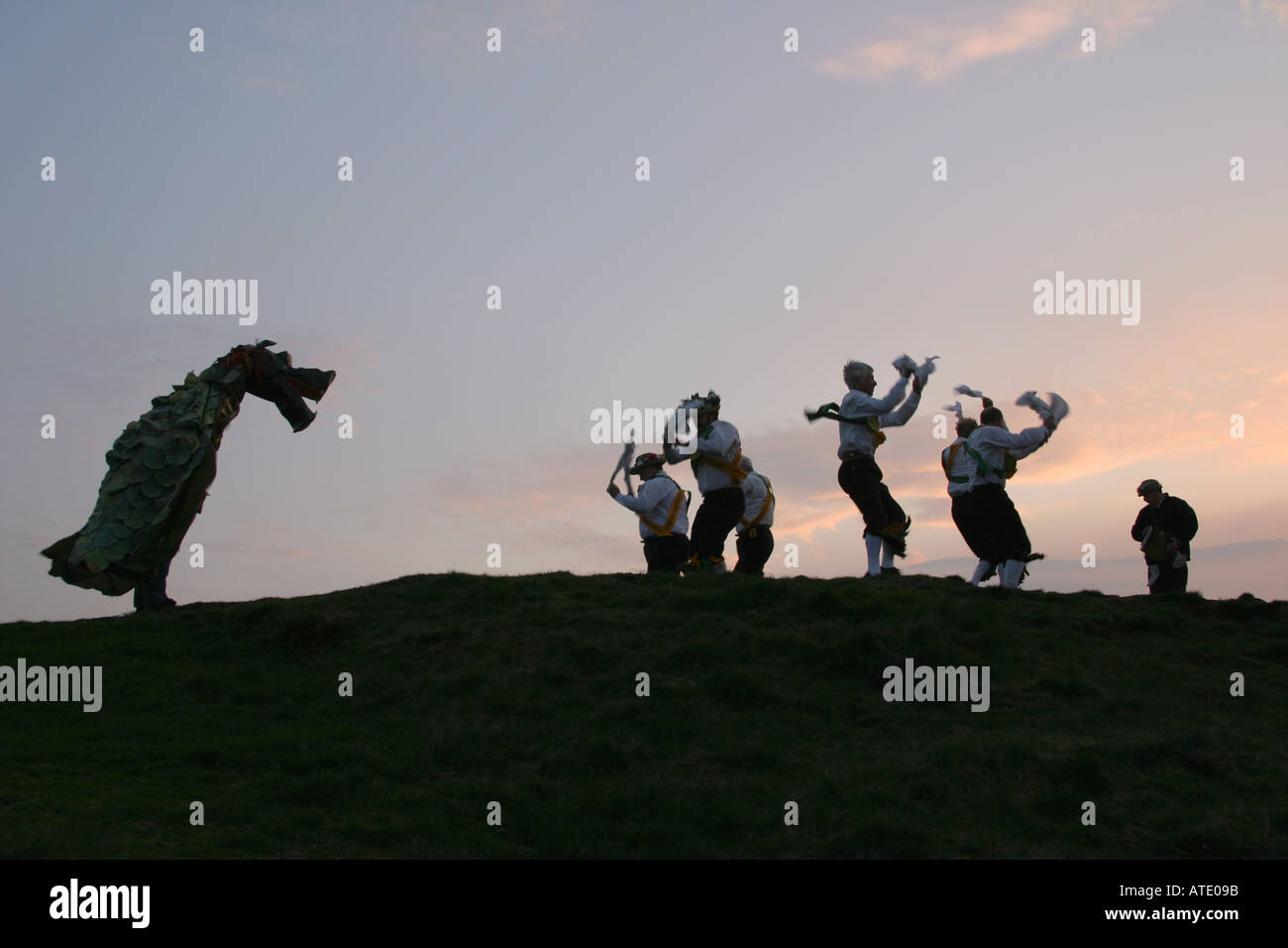 Chapel en le Frith Morris Men performing the May Day Dawn Ritual in Derbyshire Stock Photo Alamy