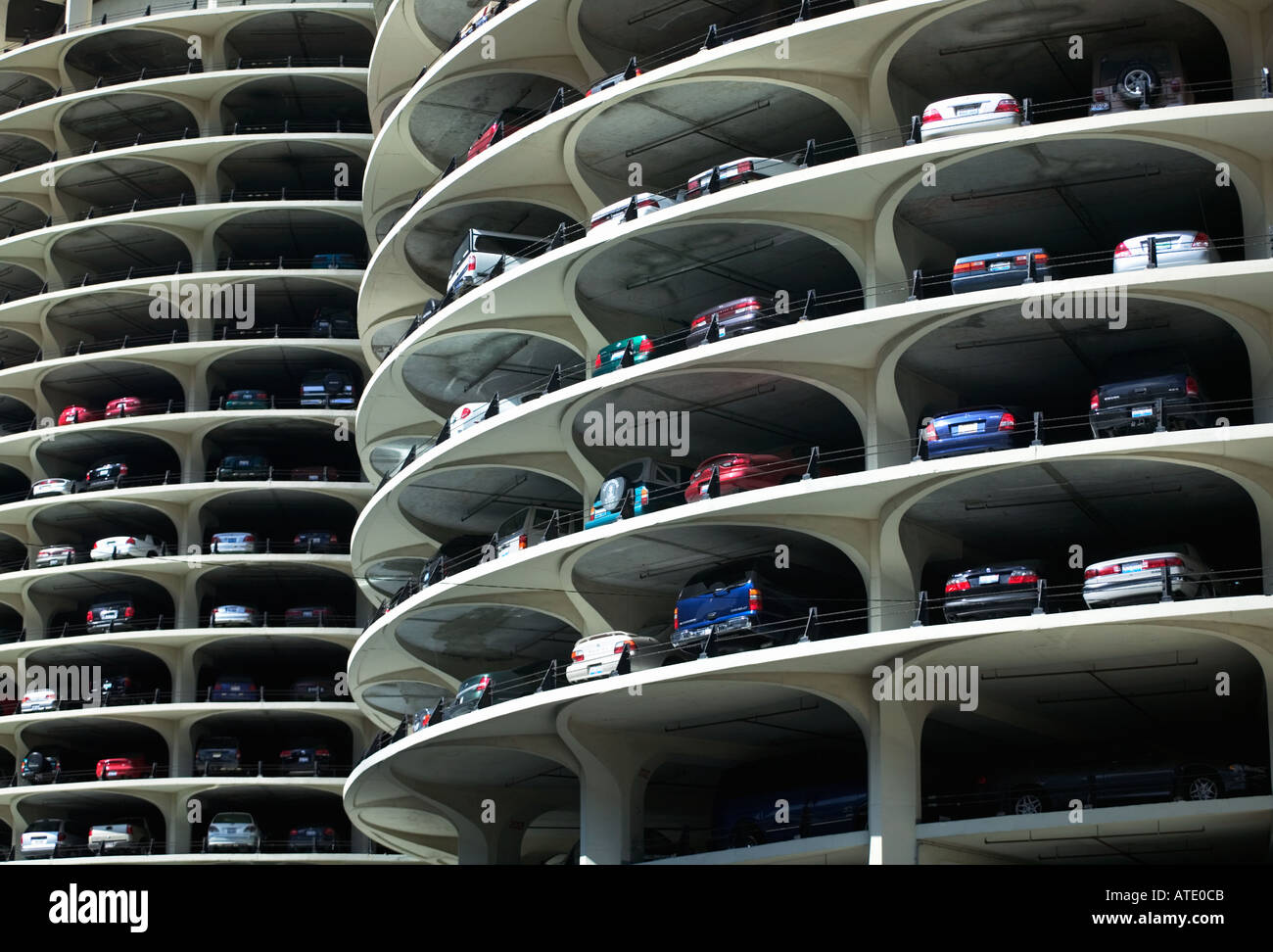 Marina City, circular parking garage. Chicago. Illinois, USA, Stock Photo,  Picture And Rights Managed Image. Pic. D65-310289
