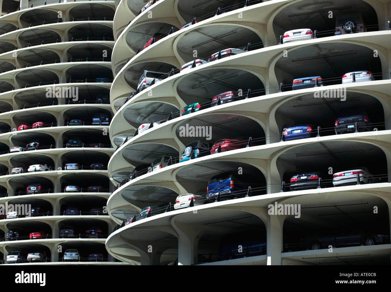 Marina City, circular parking garage. Chicago. Illinois, USA, Stock Photo,  Picture And Rights Managed Image. Pic. D65-310288