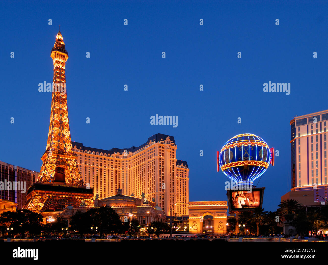 Las Vegas at Night from the Eiffel Tower Viewing Deck at the Paris Las Vegas  — Photos by Randy