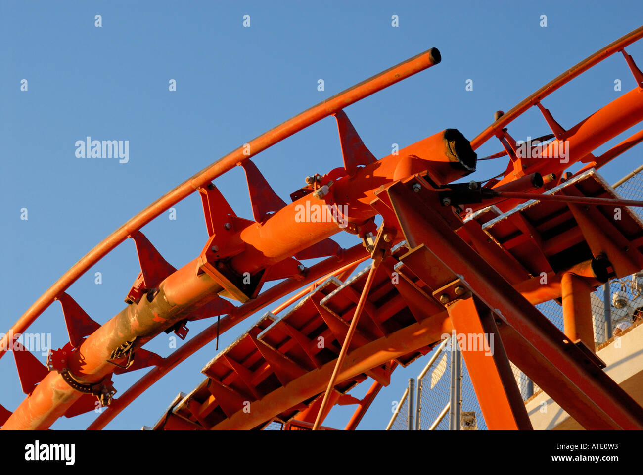 Close up of roller coaster tracks Las Vegas Nevada USA Stock Photo