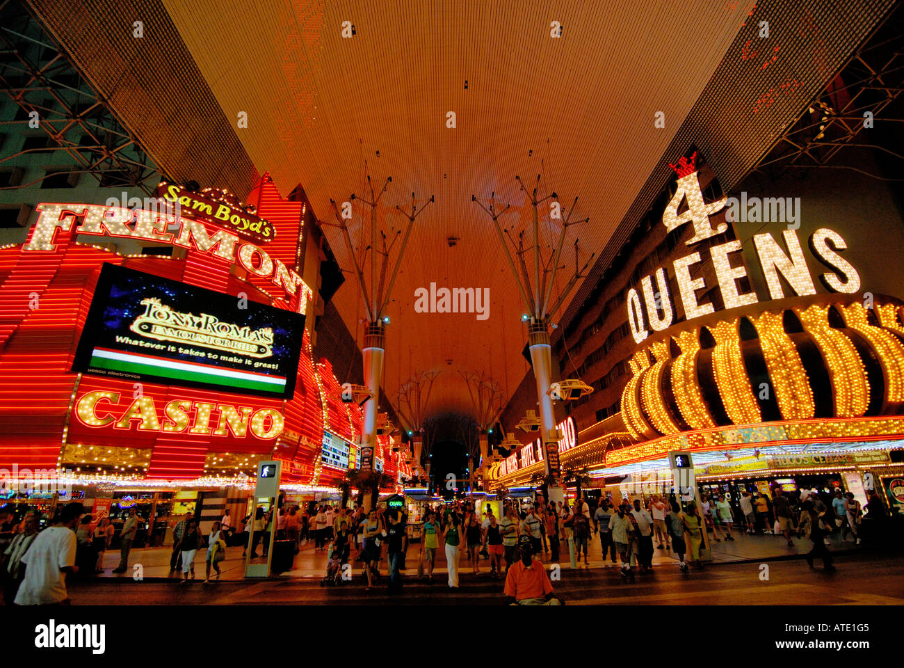 Fremont and 4 Queens Las Vegas Nevada USA Stock Photo