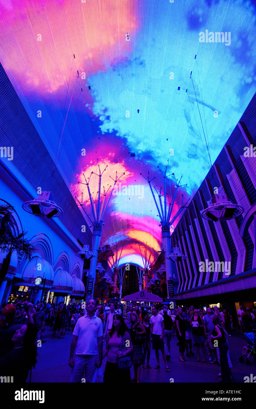Light show at Fremont Street Las Vegas Nevada USA Stock Photo