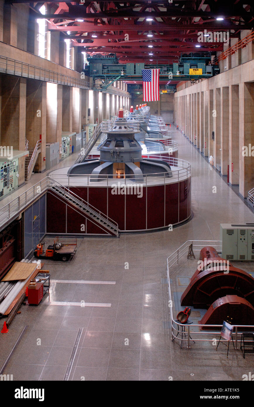Generator room Hoover Dam Nevada and Arizona USA Stock Photo - Alamy