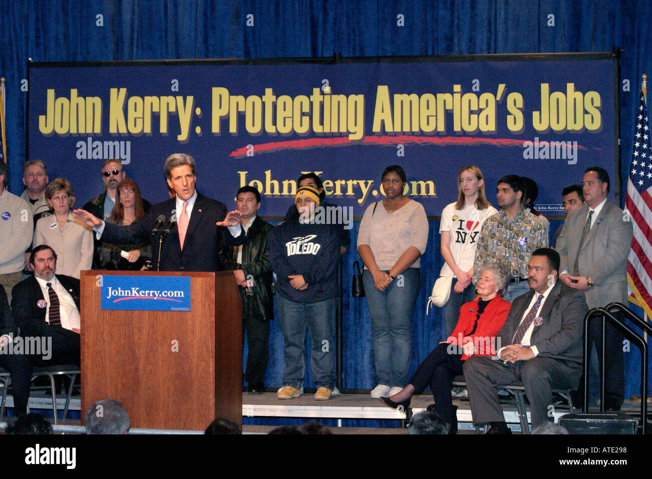 Senator John Kerry campaigns for president of the United States Stock