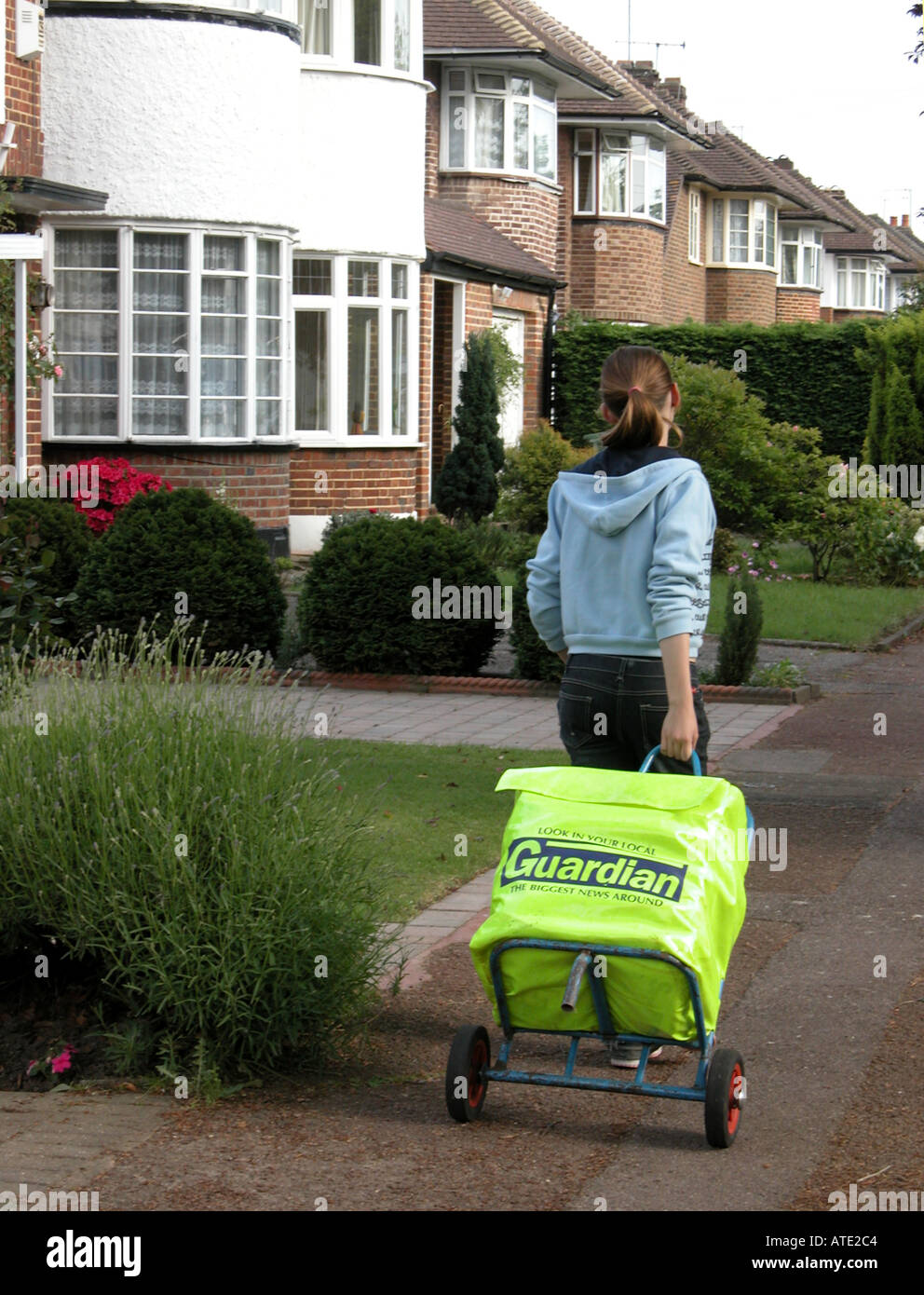 Paper round delivery girl hires stock photography and images Alamy