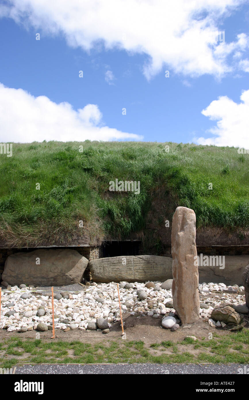 The main mound with standing stones and kerb stones at Knowth in