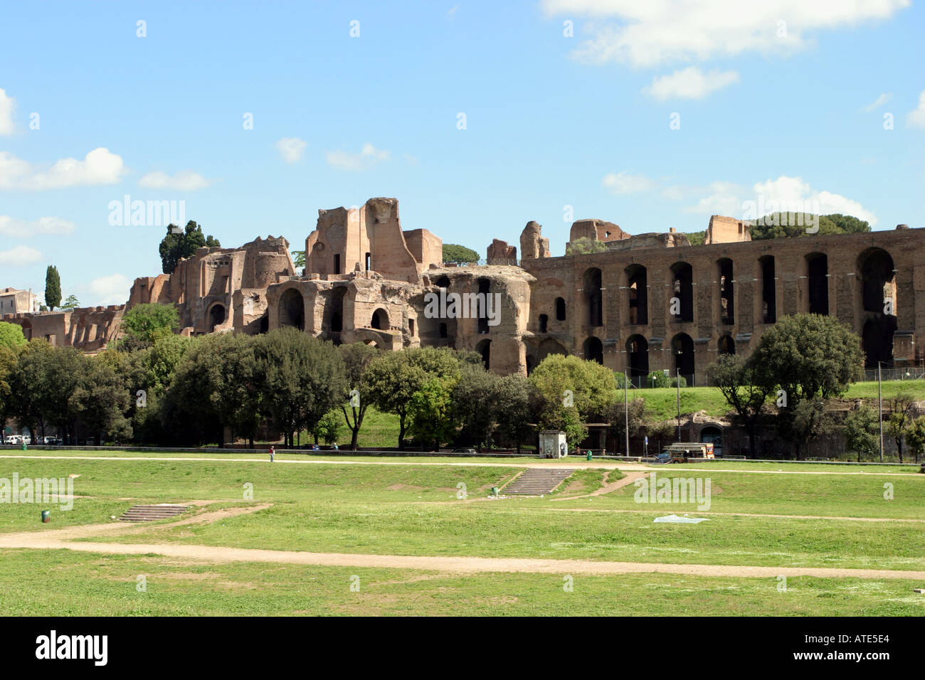 Circo Massimo where the chariot races were held in ancient Rome Italy Stock Photo