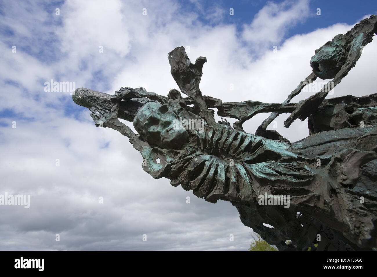 Death ship sculpture detail, County Mayo, Ireland Stock Photo