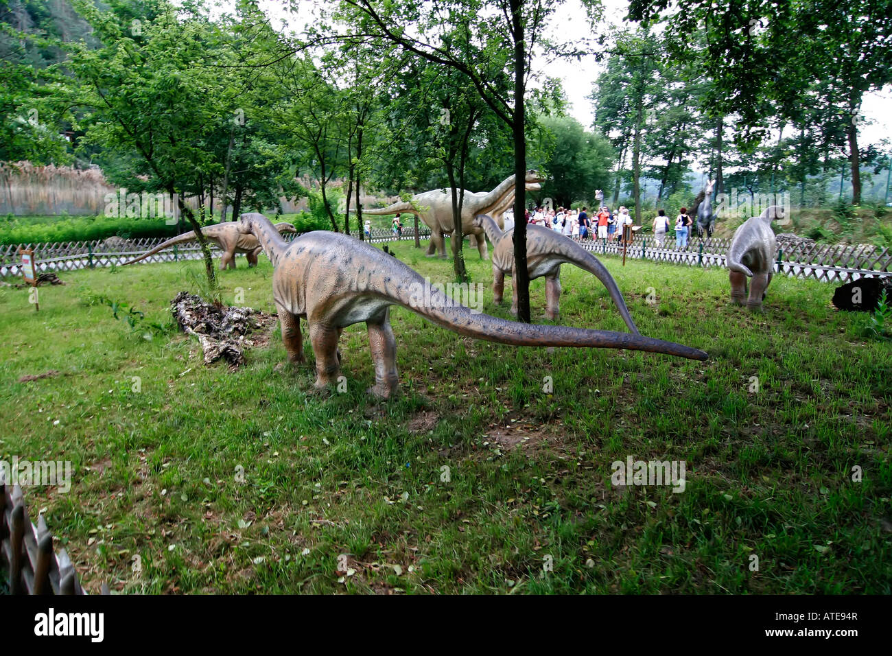 Dinosaur theme park Stock Photo Alamy