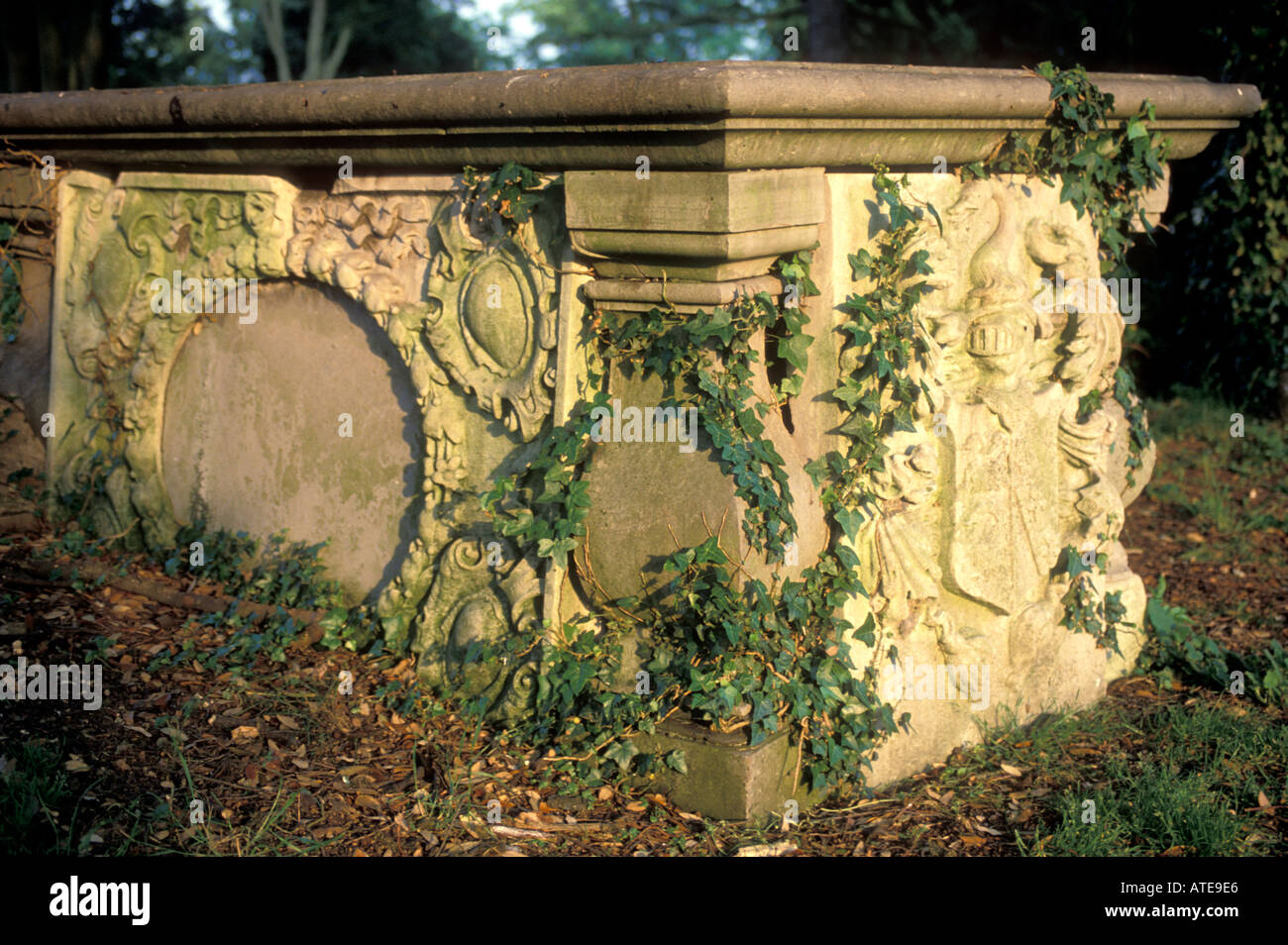 A decorative table tomb Stock Photo