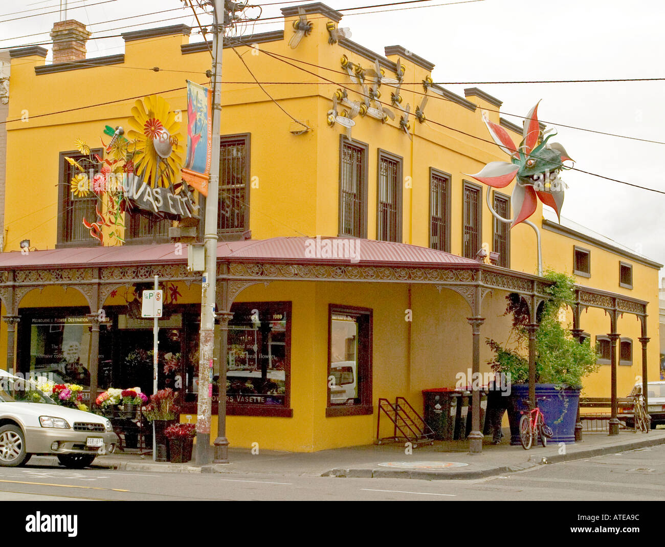 Unusual signage outside flower shop Brunswick Street Melbourne but