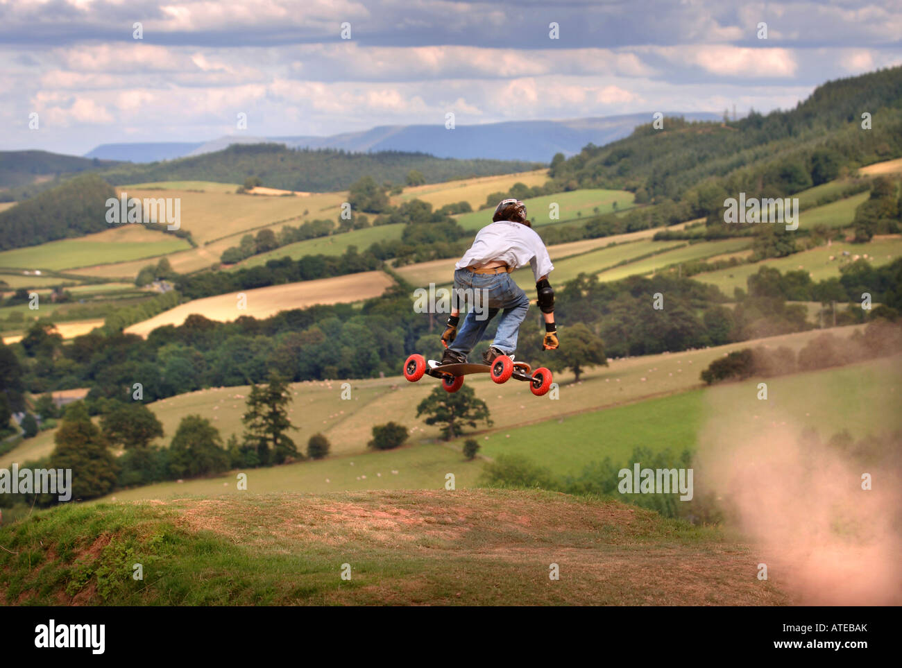 Mountain boarding green man mountain hires stock photography and