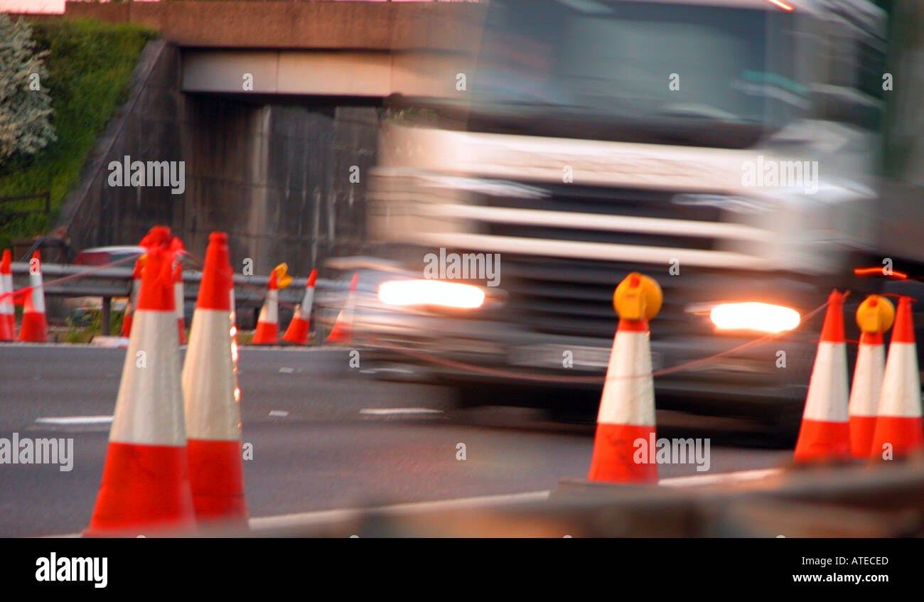 Traffic Cones Motorway High Resolution Stock Photography and Images - Alamy