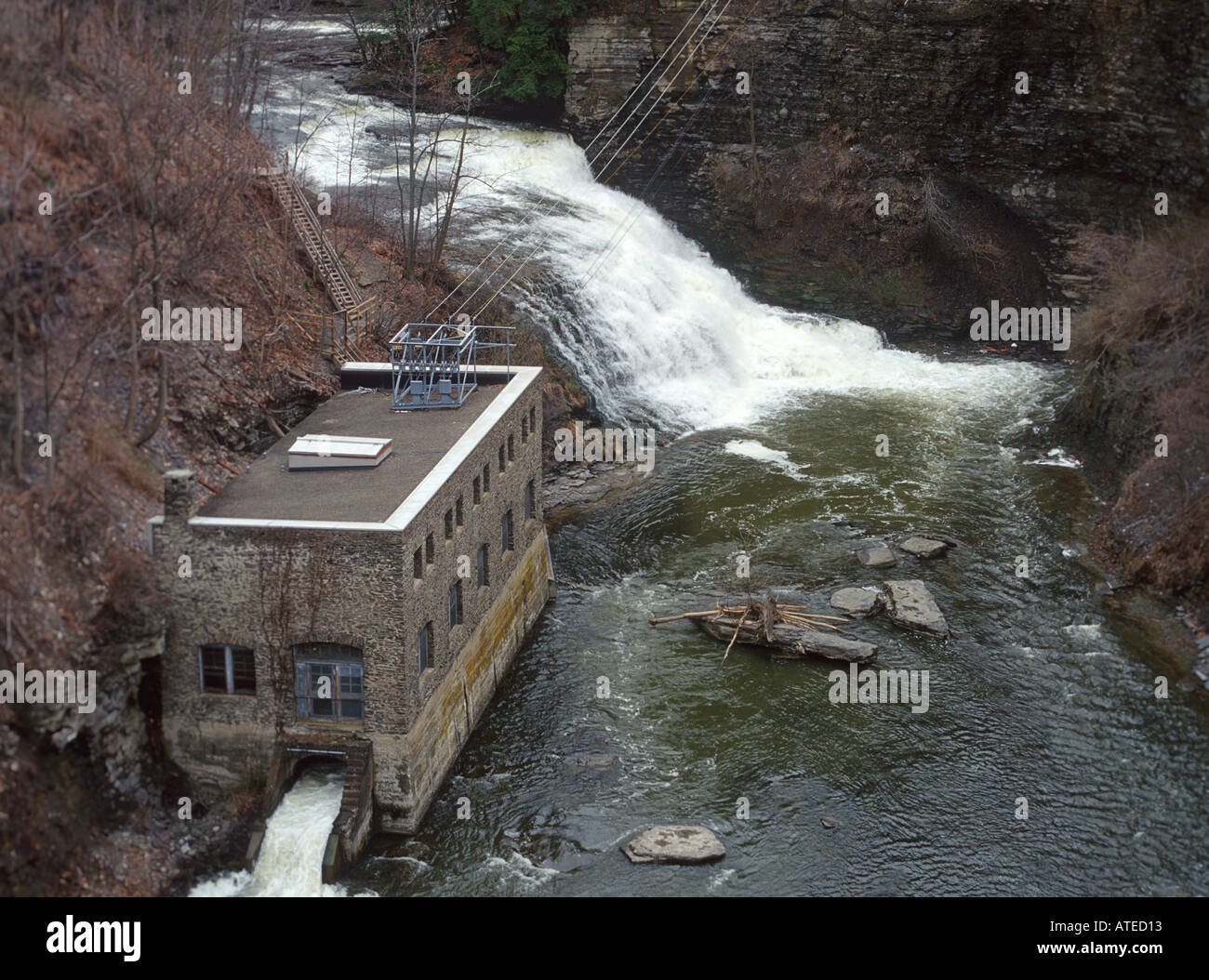 Hydroelectric Power plant in an Ithaca at Cornell University