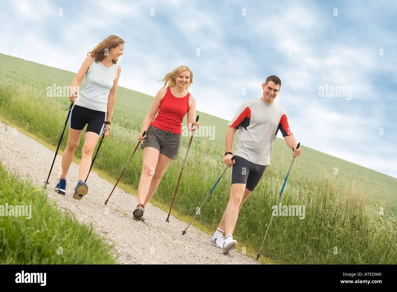 Woman doing nordic walking hi-res stock photography and images - Alamy
