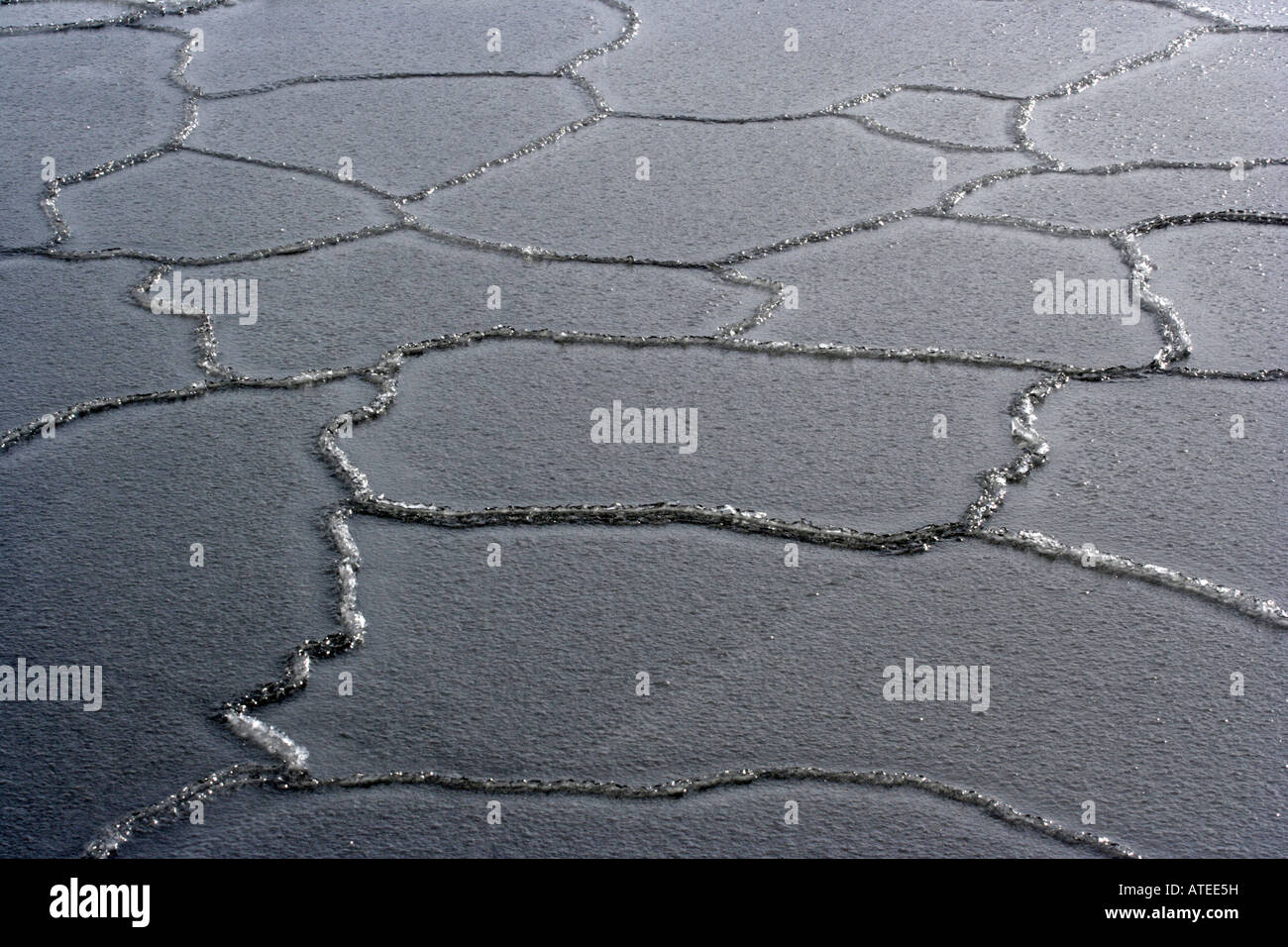 Ice formations on the surface of the sea Stock Photo