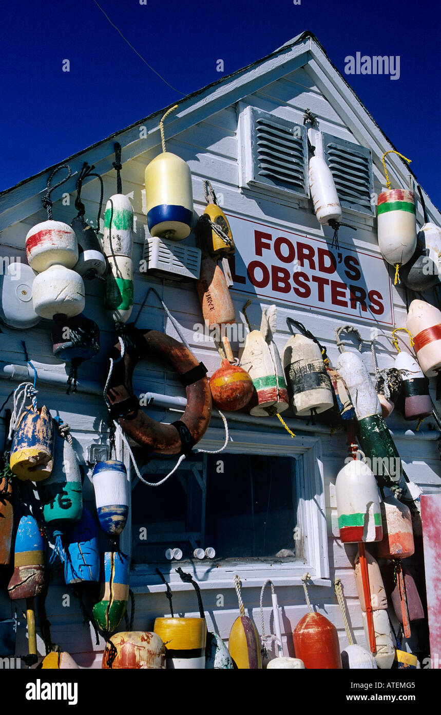 Lobster shop on the waterfront of Noank the lobsters in this region sre