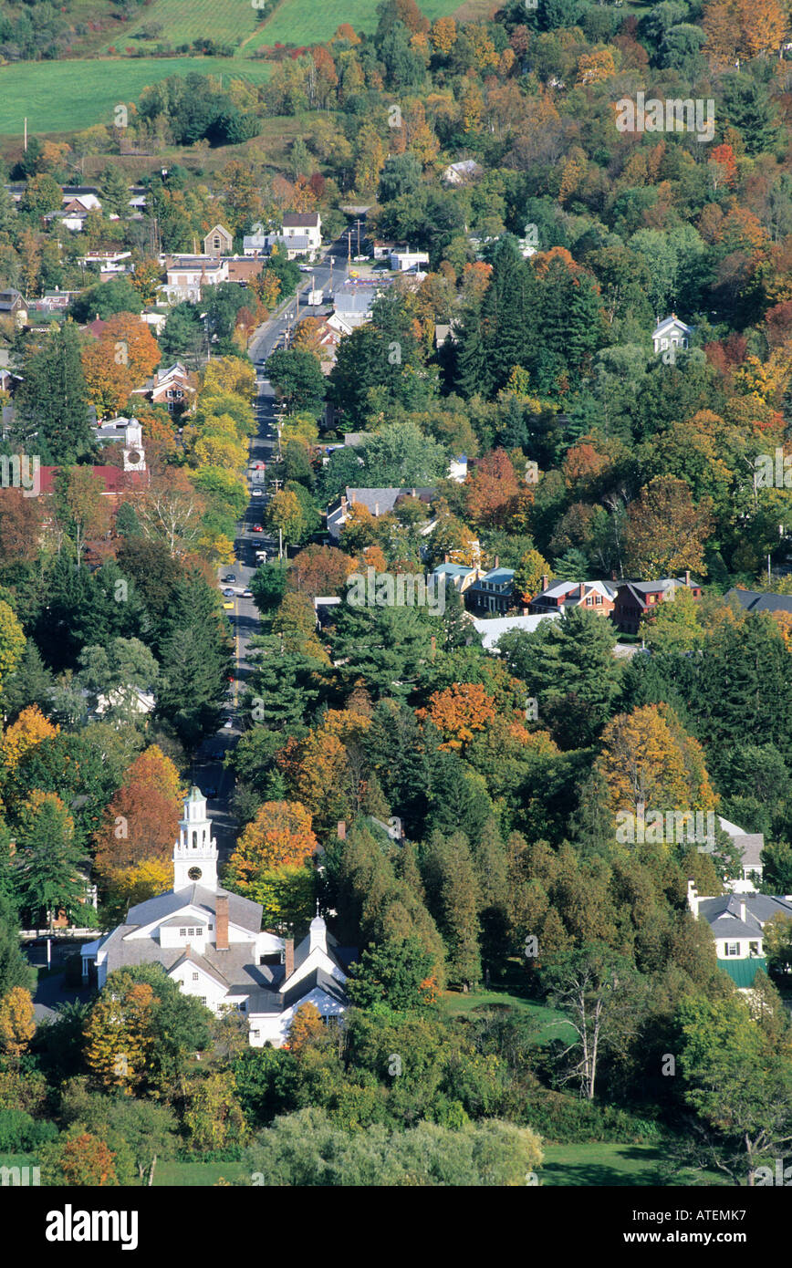 An overview of the houses of Woodstock as seen from Mount Tom Stock