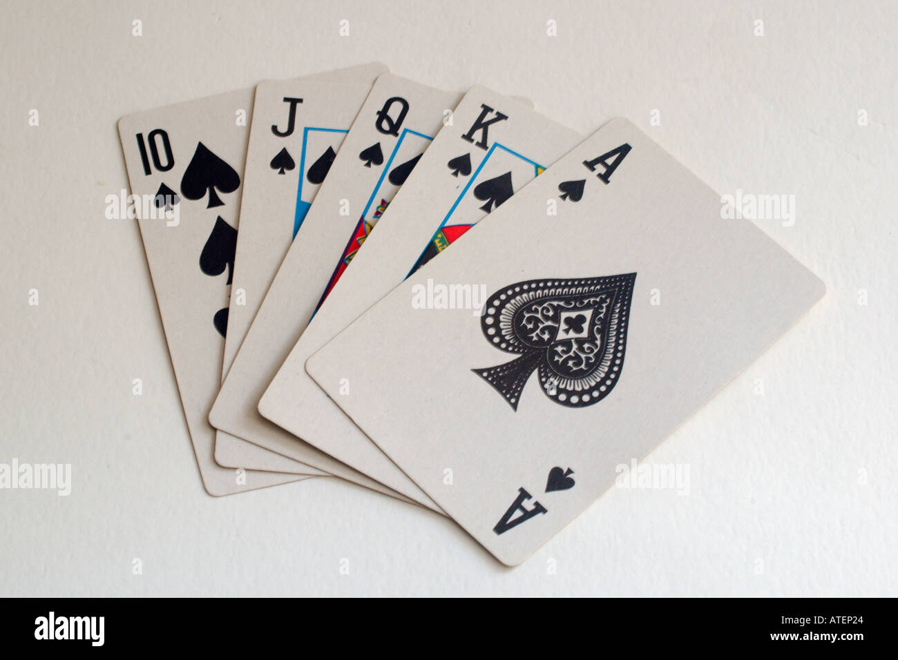 Clubs Suit Vintage Playing Cards, Set include Ace, King, Queen, Jack and  Ten - isolated on white Stock Photo - Alamy