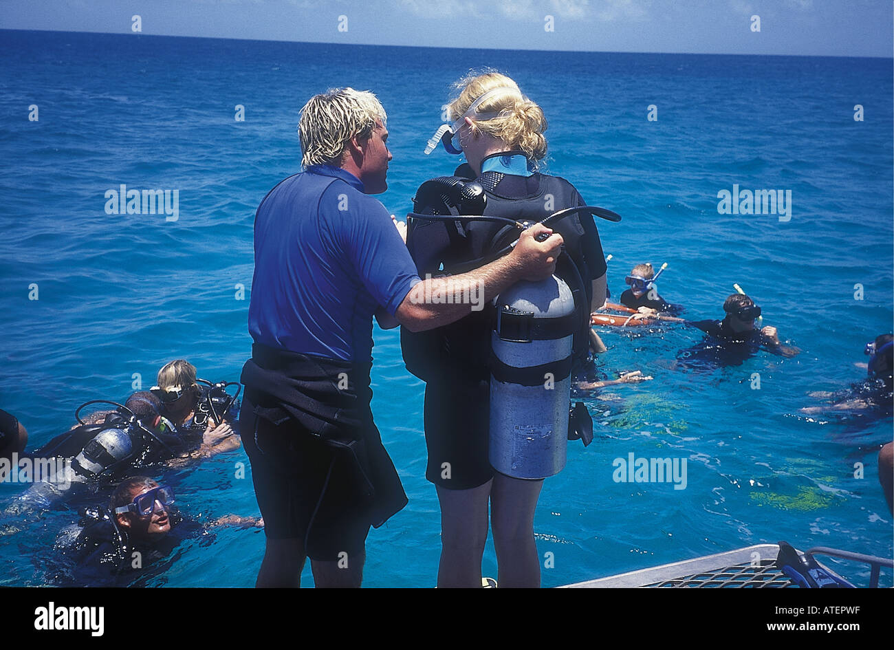 Learning to scuba diving Stock Photo Alamy