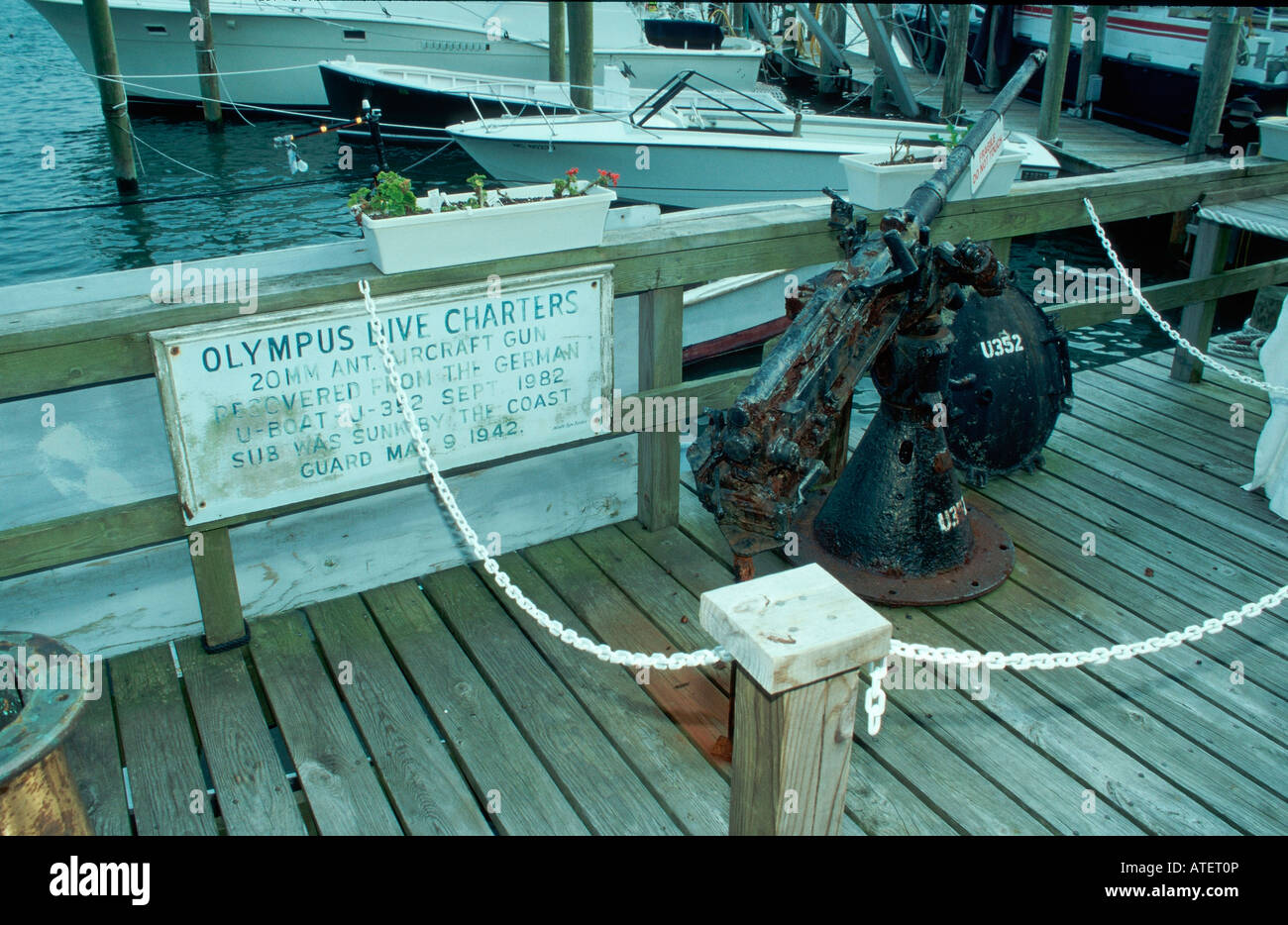 Submarine gun / U-Boot-Geschuetz Stock Photo