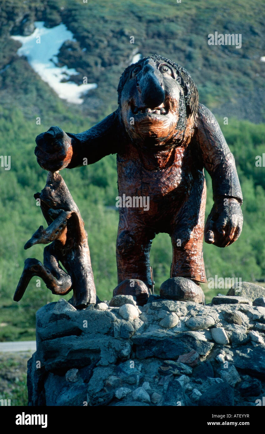 Wooden troll statues hi-res stock photography and images - Alamy