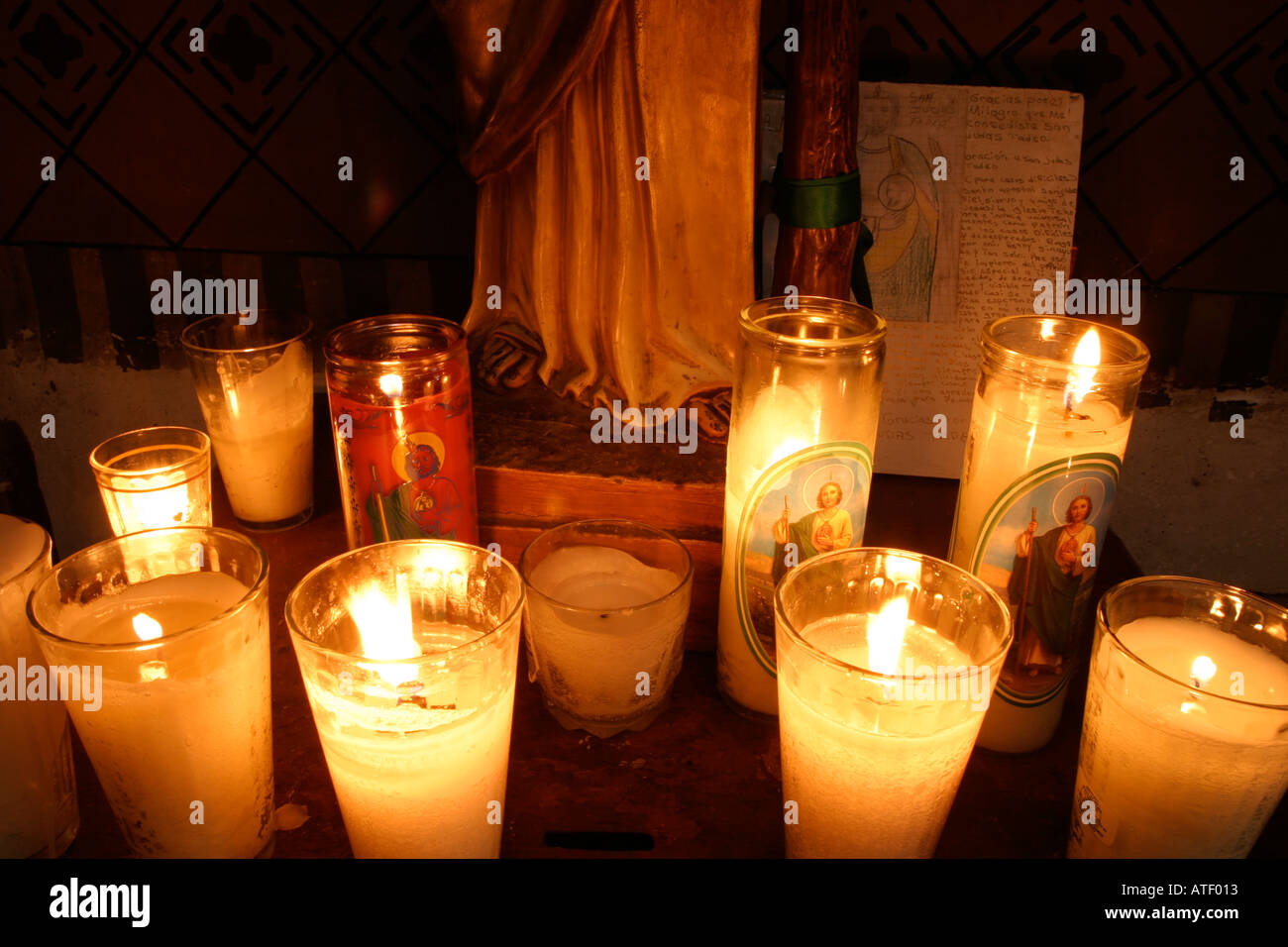 Candles in a Mexican church Stock Photo Alamy