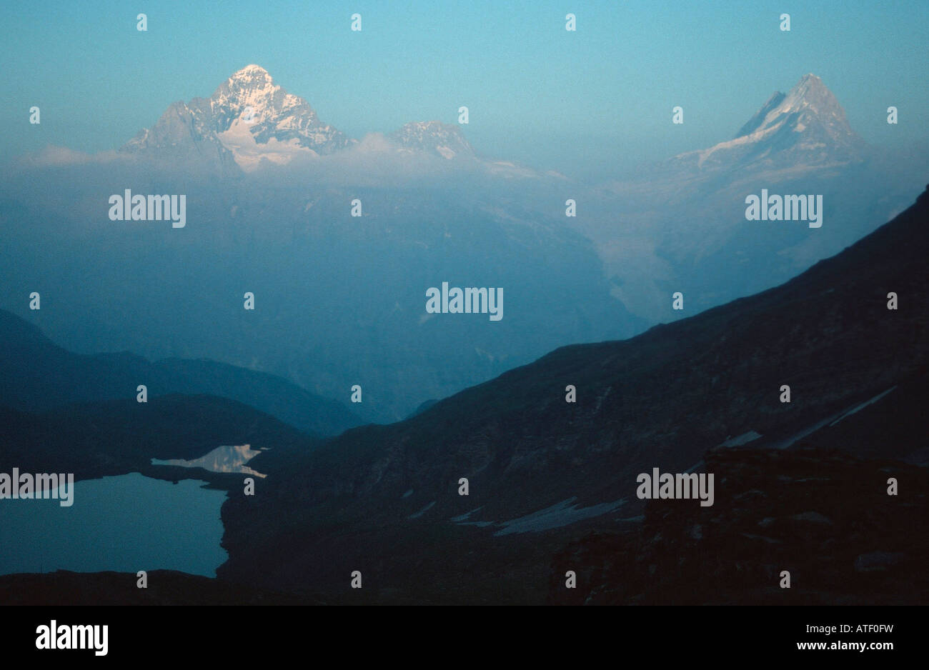 Evening mood in the alps Stock Photo - Alamy