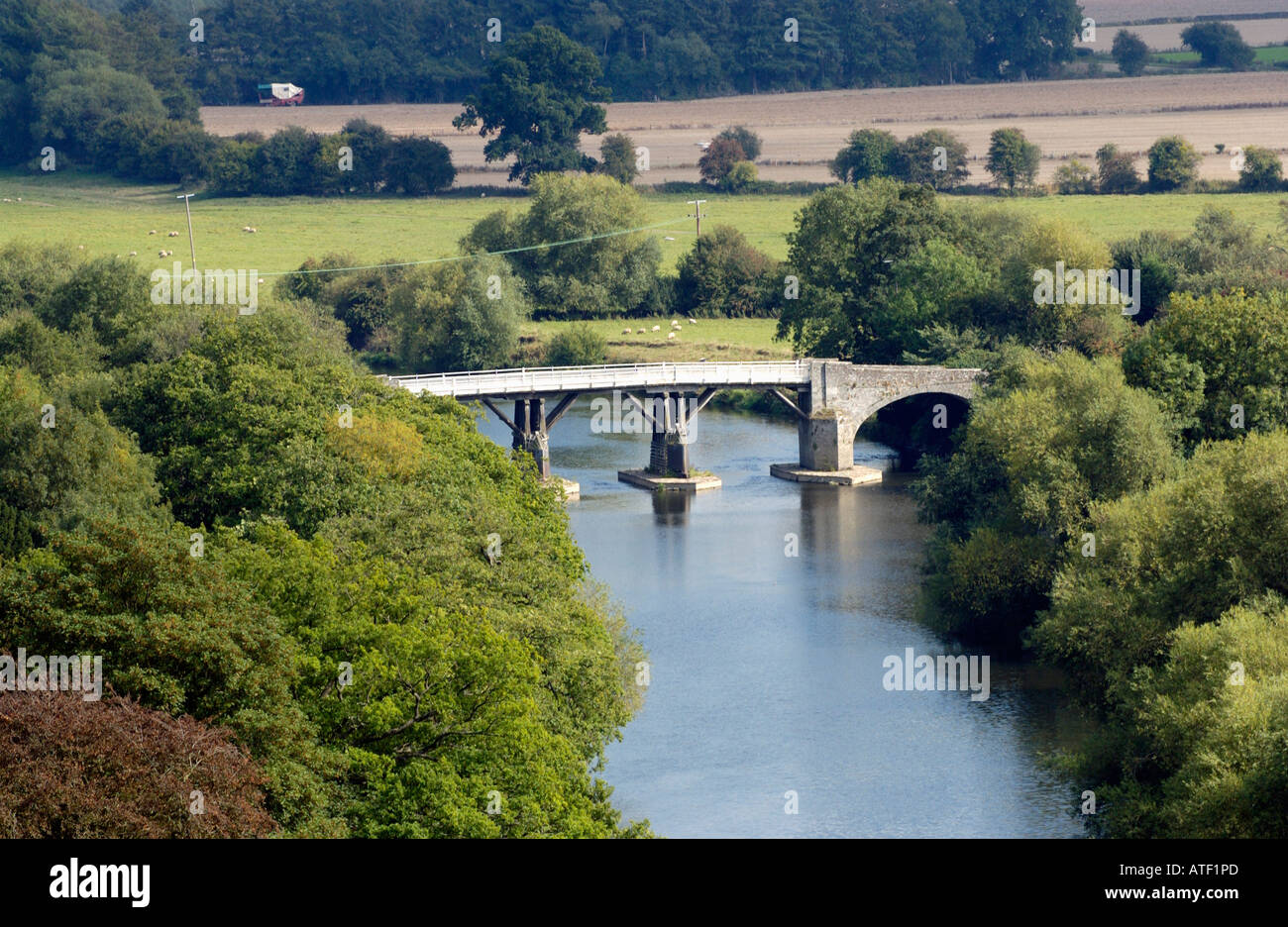 Scenic View Of Wooden Toll Bridge Over The River Wye At Whitney On Wye ...