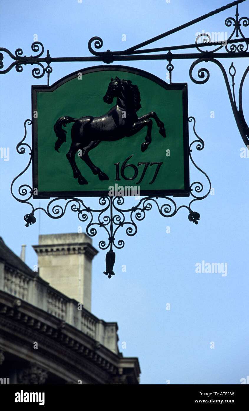 Old Original Lloyds Bank Hanging Sign Lombard Street London Stock Photo