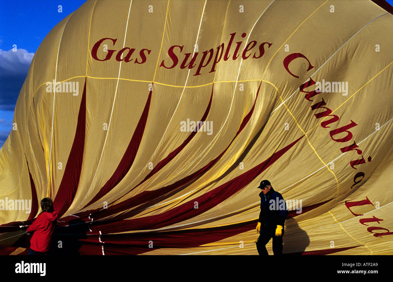 Balloon being prepared for take off Stock Photo