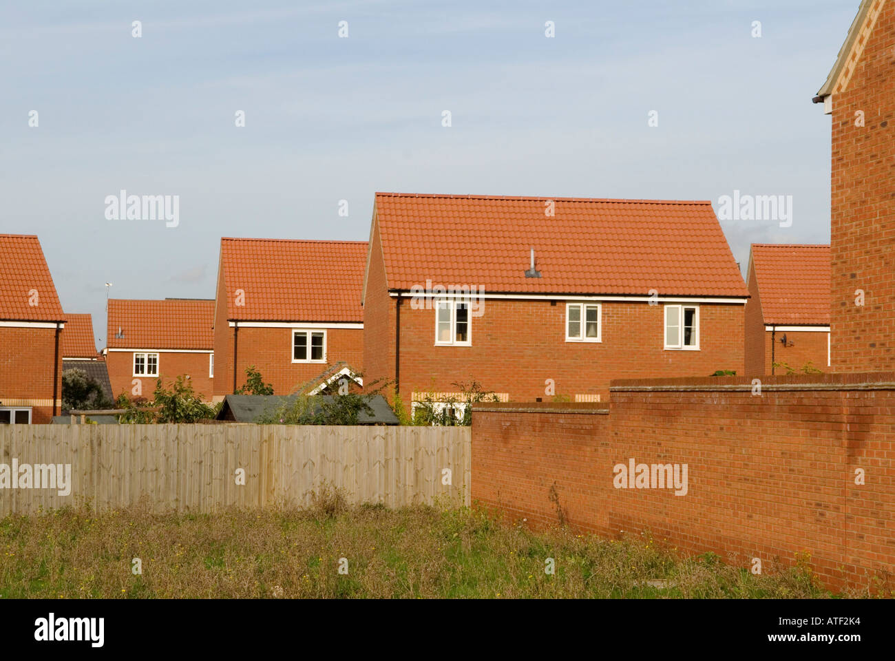 New village family homes Calvert near Steeple Claydon Buckinghamshire Bucks England Stock Photo