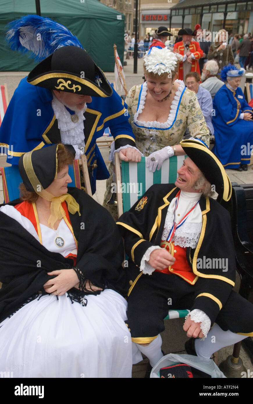 Older Uk couple all dressed up, at the National Town Criers Championship Hastings East Sussex England 2006 2000s HOMER SYKES Stock Photo