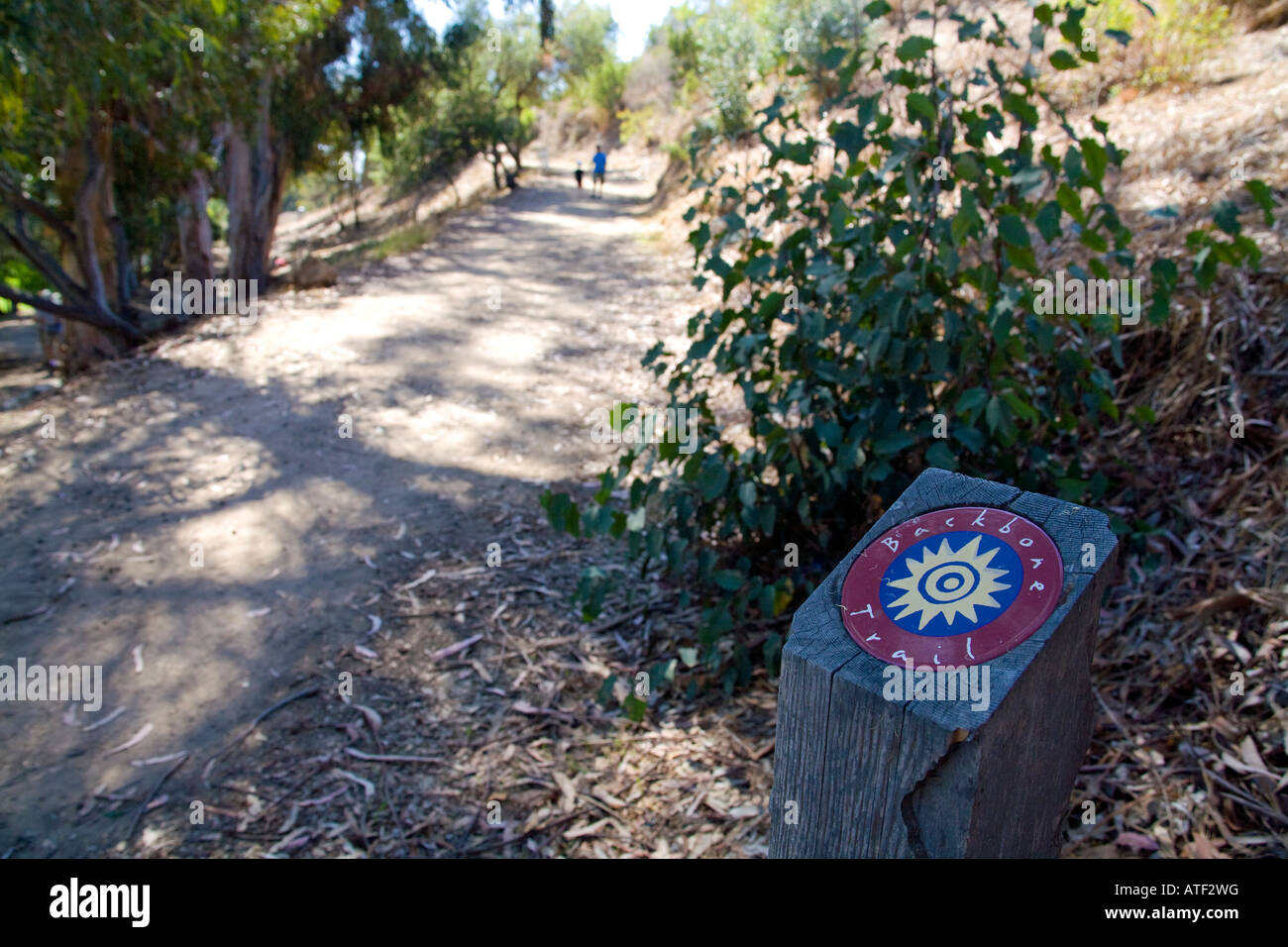 Backbone Trailhead, Will Rogers State Park, Los Angeles, USA Stock Photo