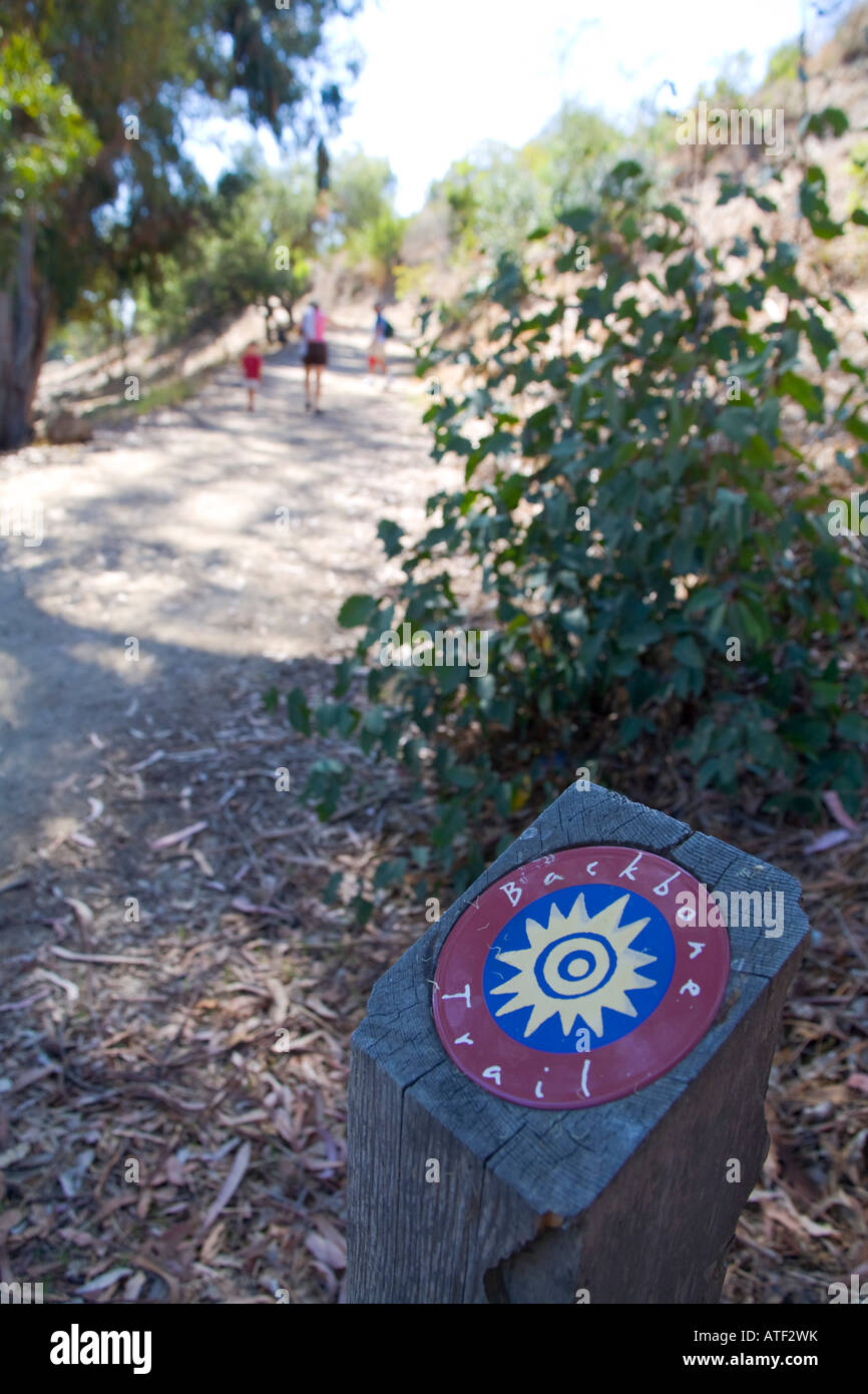 Backbone Trailhead, Will Rogers State Park, Los Angeles, USA Stock Photo