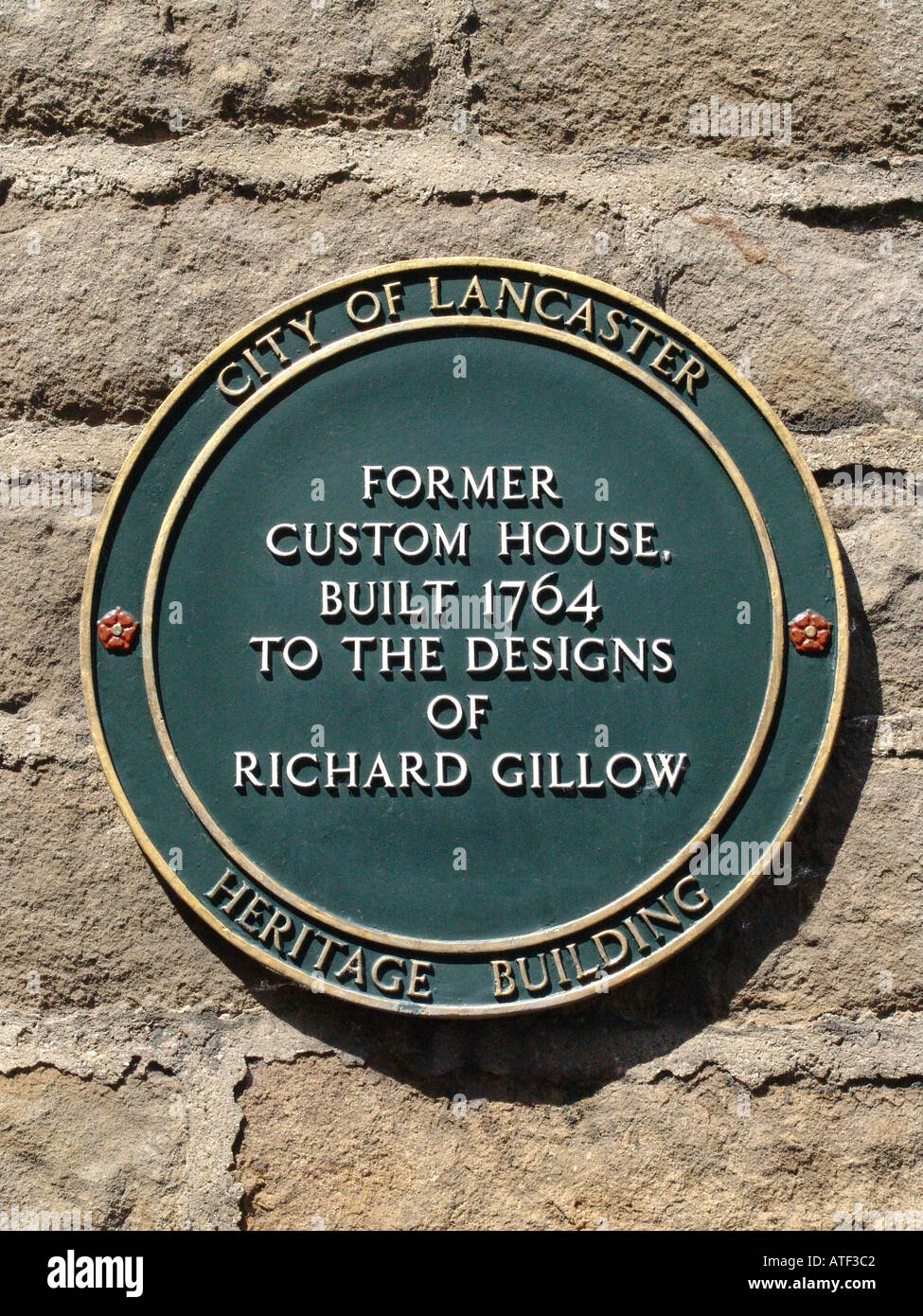 Heritage plaque on wall of Maritime Museum Custom House Lancaster England UK 2004 Stock Photo