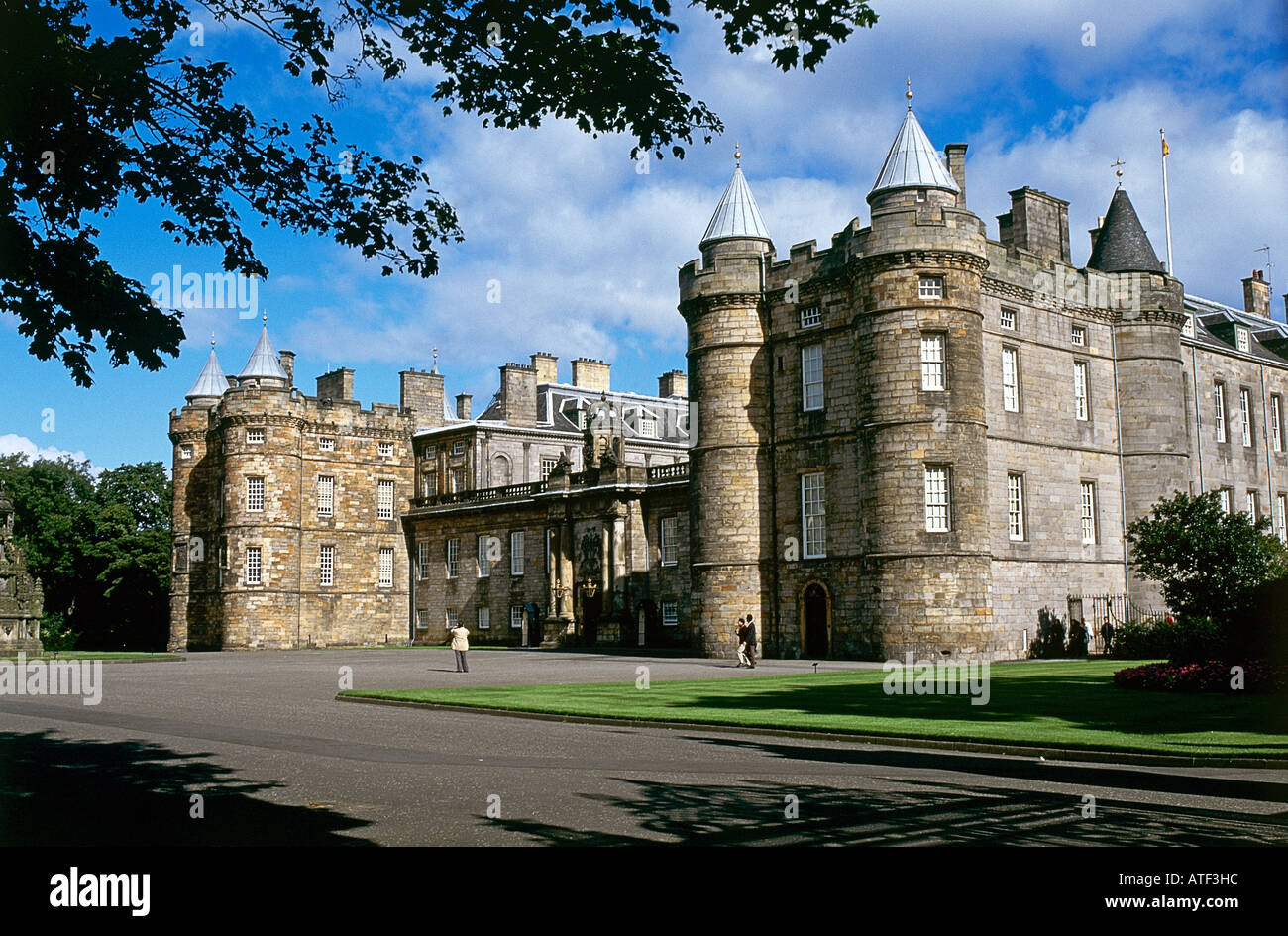 Holyrood Palace pepper pot towers and facade in Edinburgh Stock Photo