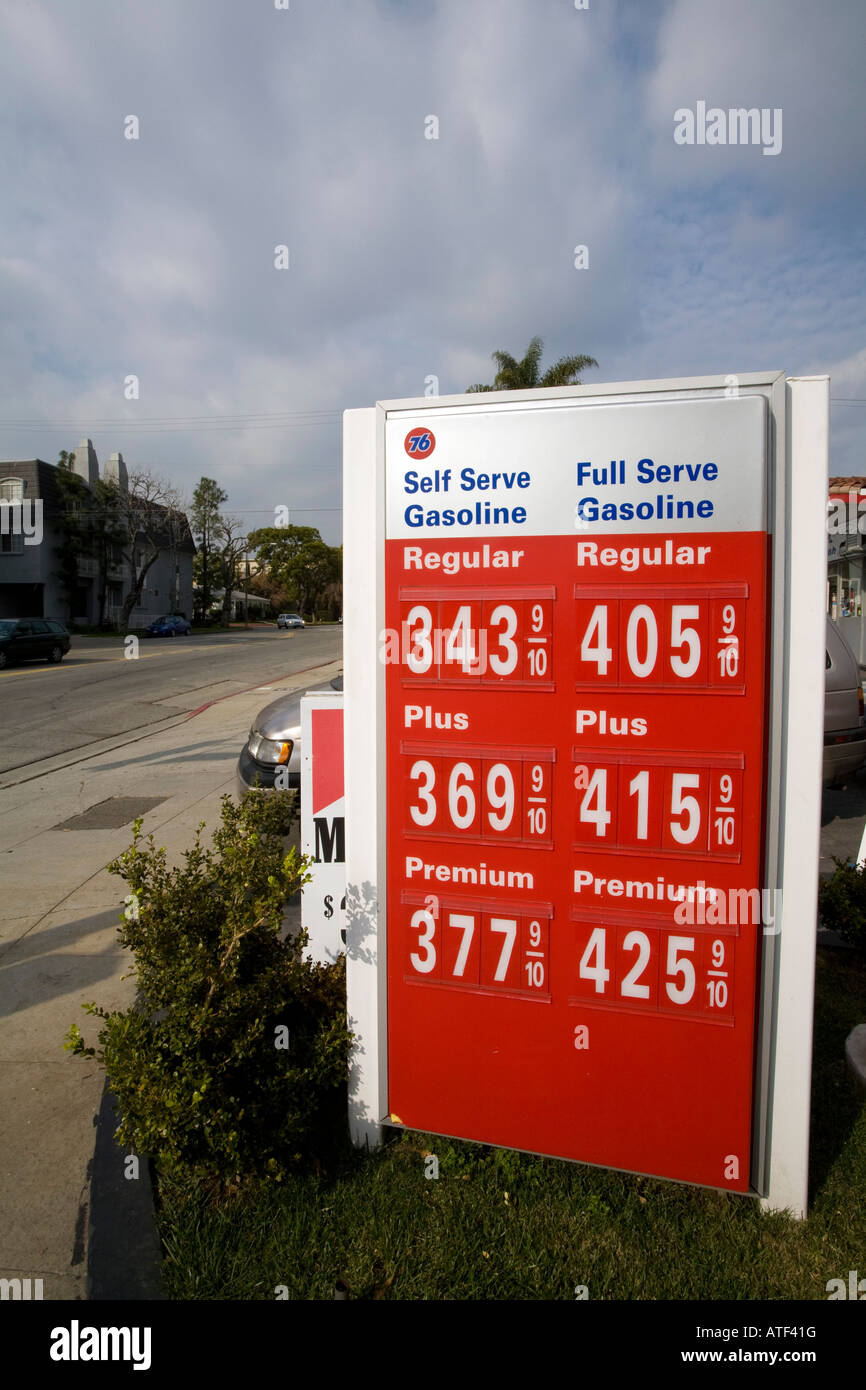 $4.00 Gas for sale in Beverly Hills, Califonia, USA Stock Photo