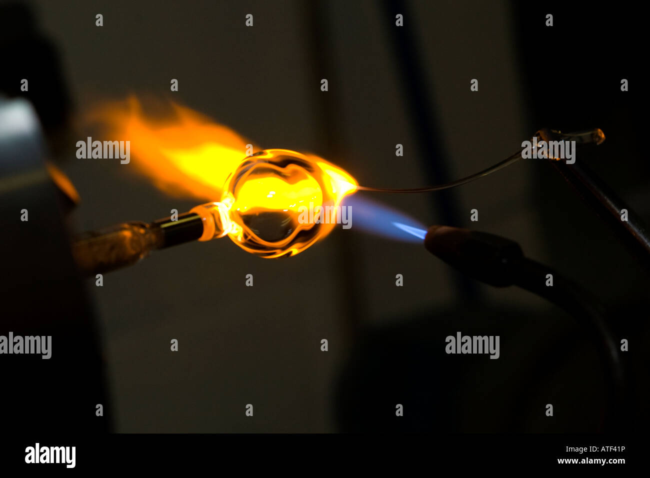 Blow torch on glass Stock Photo Alamy