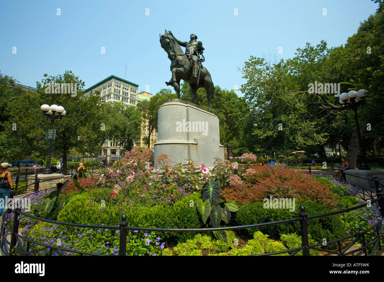 Union Square Park, Washington Statue created by Henry Kirke Brown and unveiled in 1856