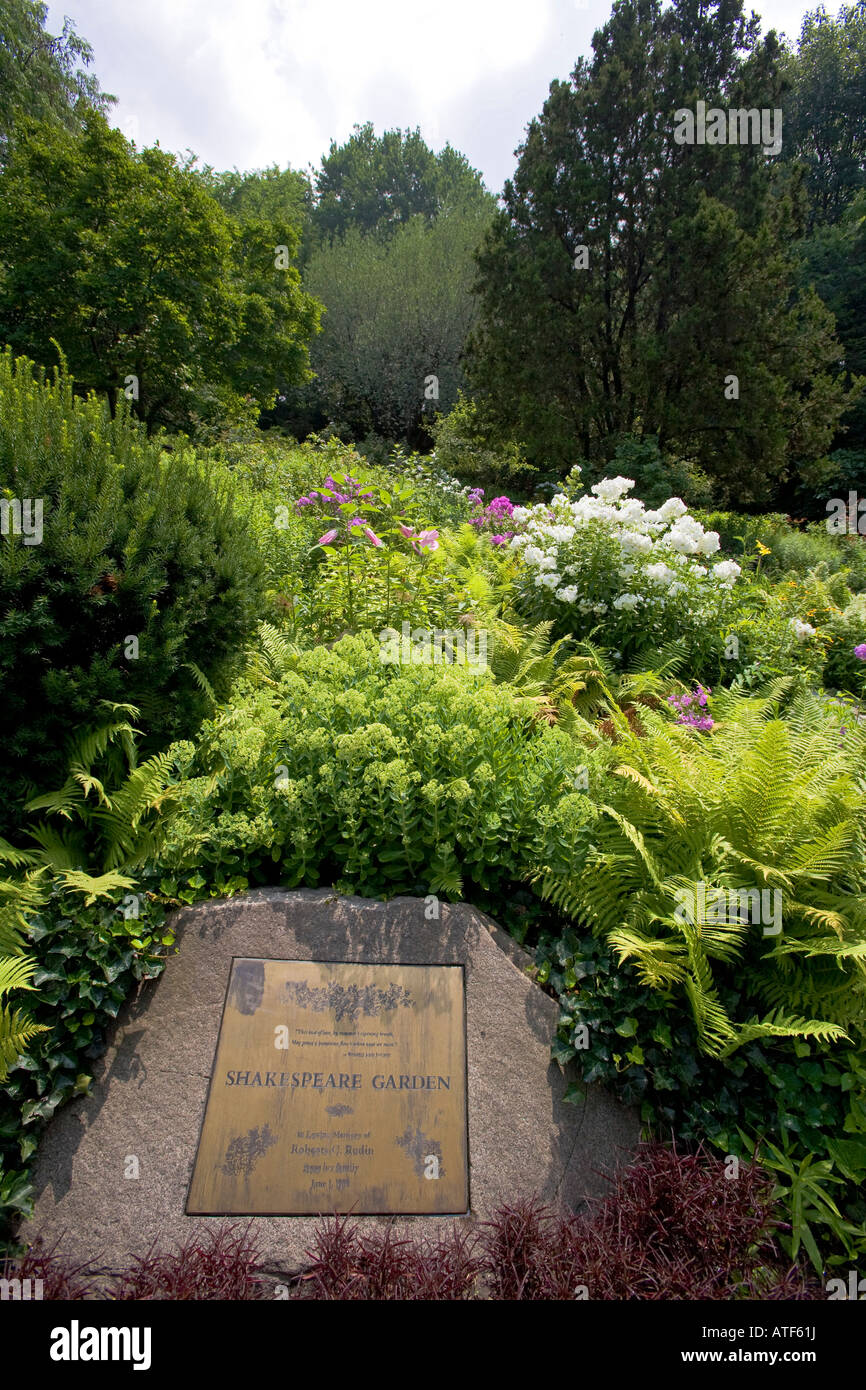 Shakespeare Garden, Central Park, Manhattan, New York Stock Photo