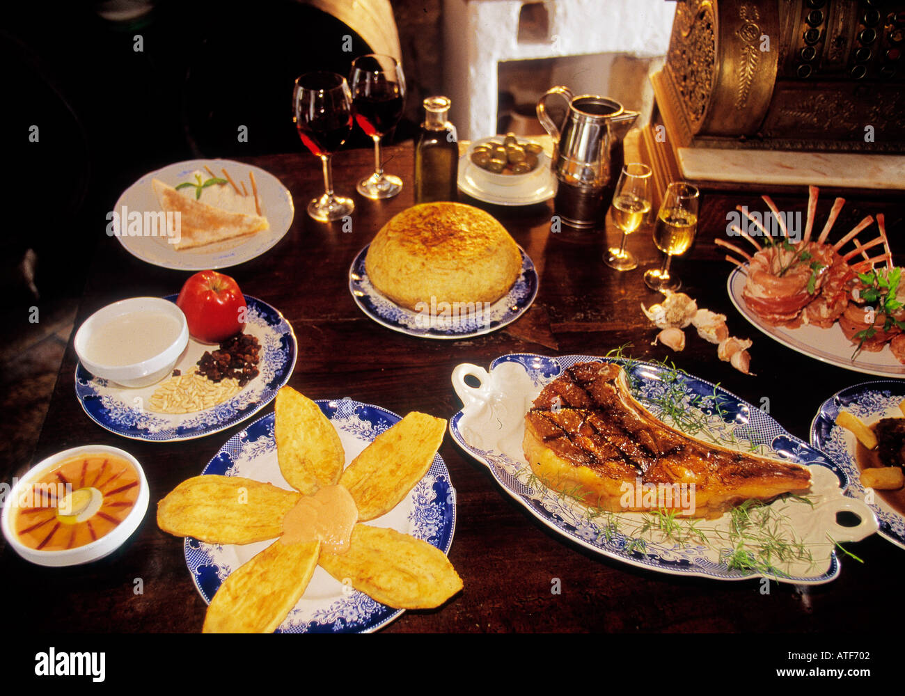 Spain Cordoba Typical Foods Of Cordoba At El Churrasco Restaurant Stock Photo Alamy