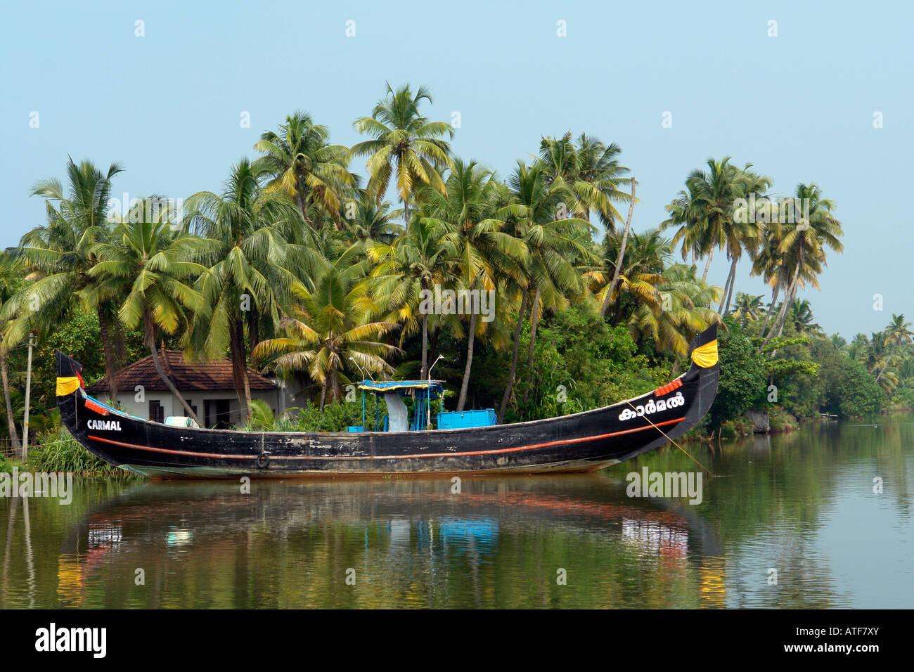 Traditional Indian Fishing Boat On The Kerala Backwaters South India