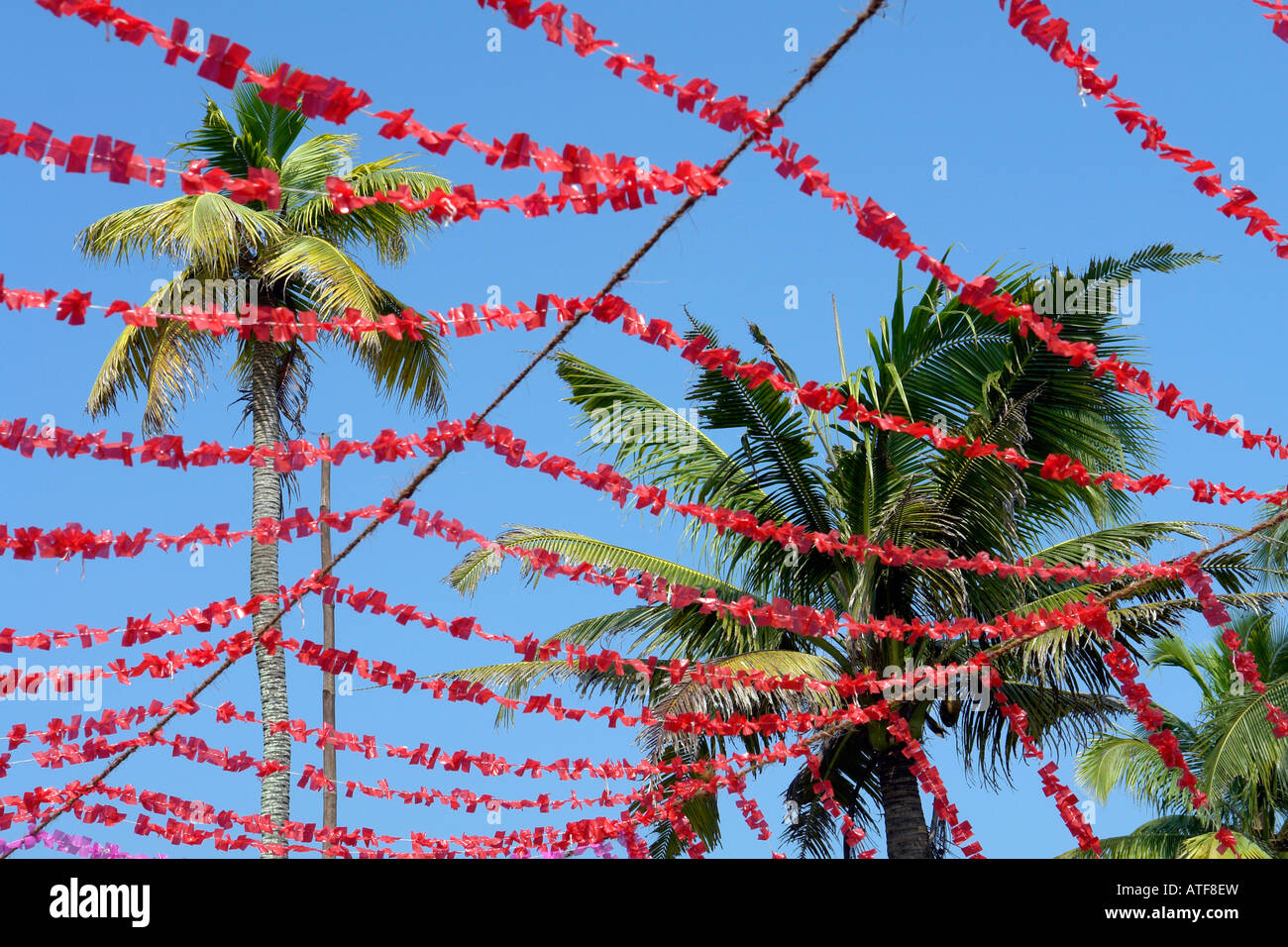 indian decorations for diwali festival in a village in the kerala backwaters Stock Photo