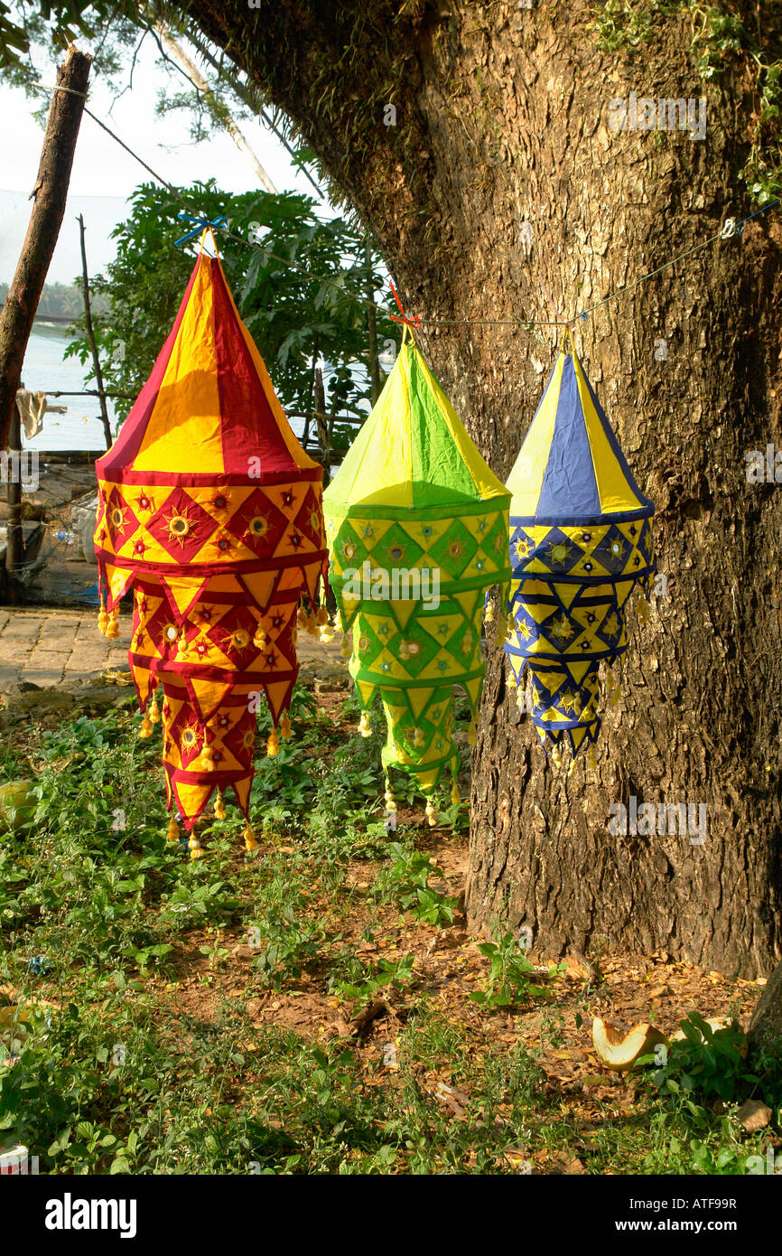 decorative indian lanterns at kochi south india Stock Photo Alamy