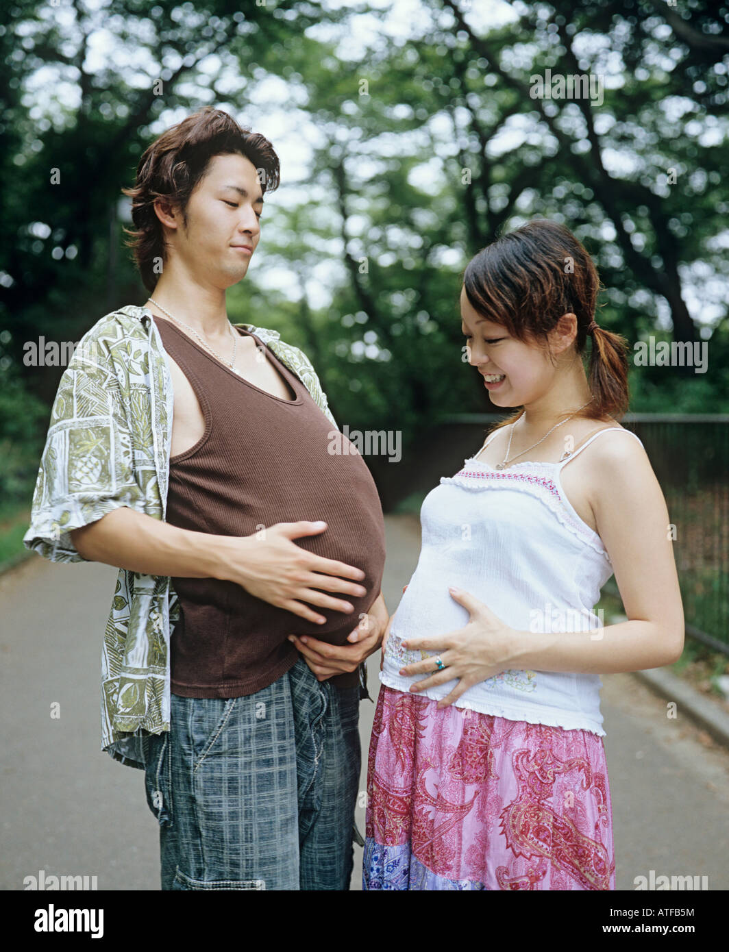 Pregnant couple Stock Photo